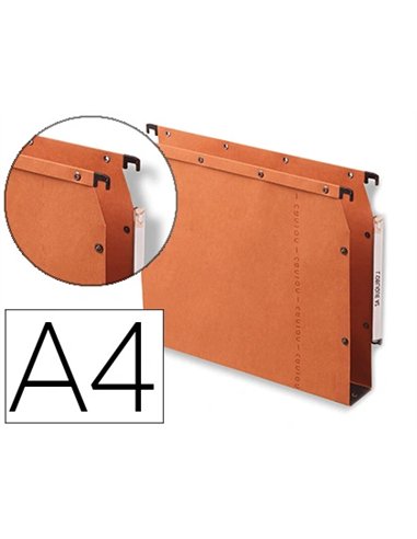 Dossier suspendu l'oblique azv ultimate kraft 240g armoire entraxe 330mm h275mm fond 50 porte-étiquette boîte 25 unités.