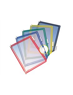 Poche à pivots tarifold pvc format a4 bords couleur avec 5 onglets indexation coloris assortis 10 unités insertion par l. 2