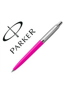 Stylo-bille parker jotter retractable pointe moyenne finition magenta brillante avec 1 recharge quinkflow.