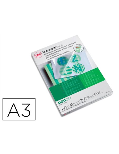 Pochettes plastification gbc a3 80 microns boite de 100 unites.