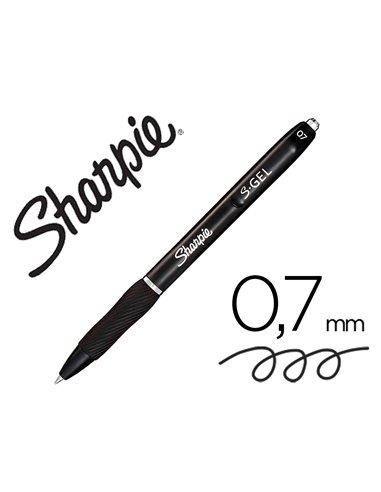 Stylo gel sharpie gel pointe moyenne 0.7mm encre noire.