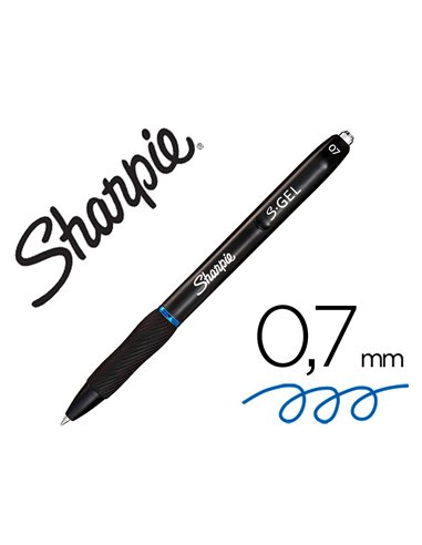 Stylo gel sharpie gel pointe moyenne 0.7mm encre bleue.