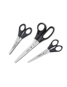 Ciseaux Dahle Home en acier inoxydable (lot de 3) 13, 15 et 20 cm - Lames tranchantes - Manches en plastique ABS - Noir