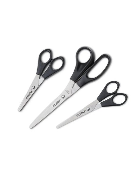 Ciseaux Dahle Home en acier inoxydable (lot de 3) 13, 15 et 20 cm - Lames tranchantes - Manches en plastique ABS - Noir