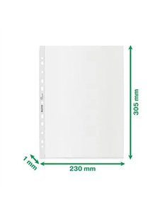 Pochette polypropylène leitz recyclé 230x305mm perforée 90 microns transparent boîte 100 unités. 2