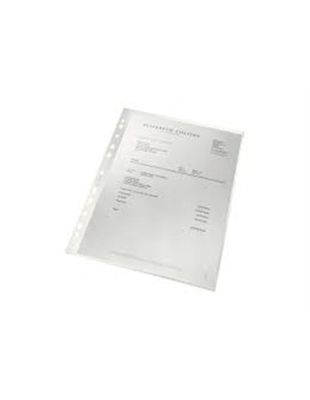 Pochette polypropylène leitz recyclé 230x305mm perforée 90 microns transparent boîte 100 unités.
