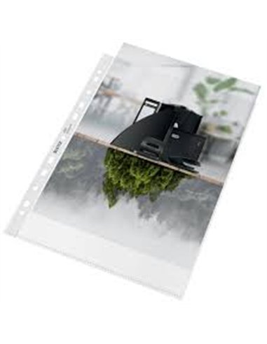 Pochette polypropylène leitz recyclé 230x305mm perforée 90 microns transparent boîte 100 unités.