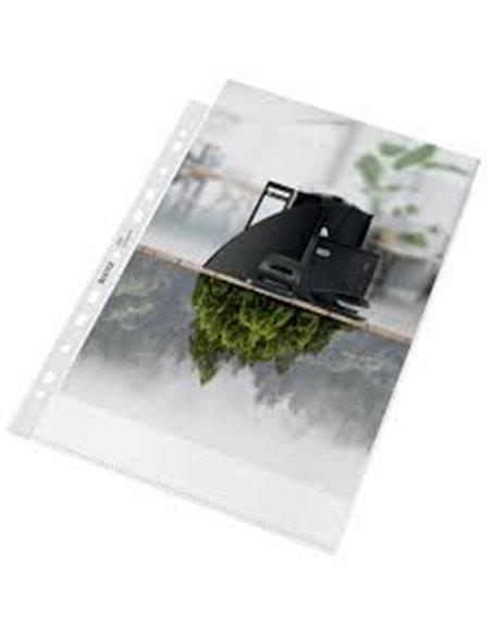 Pochette polypropylène leitz recyclé 230x305mm perforée 90 microns transparent boîte 100 unités.