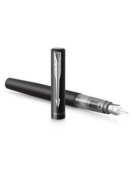 Stylo-plume parker vector xl metallique pointe moyenne noir coffret cadeau.