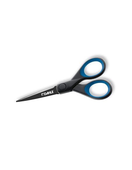 Ciseaux de bureau Dahle 54305 en acier trempé titane 13 cm - Revêtement titane - Revêtement antiadhésif - Poignées caoutchoutées