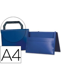 Pochette liderpapel polypropylène porte-documents a4 297x210mm 1000 microns poignée plastique fermoir opaque bleu.