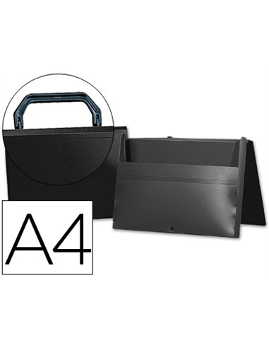 Pochette liderpapel polypropylène porte-documents a4 297x210mm 1000 microns poignée plastique fermoir opaque noir.