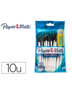 Stylo-bille kilometrico paper mate pointe moyenne 1mm encre noir.