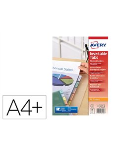 Pochettes intercalaires avery 8 touches a+ 180 microns polypropylene transparent.