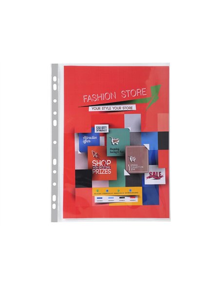 Pochette perforee exacompta a4+ pp premium lisse 14/100eme 140 microns paquet 10 unites.