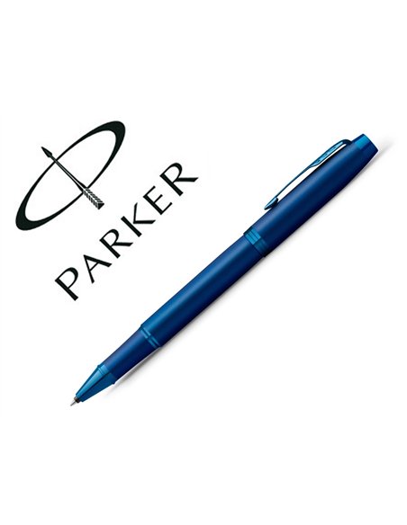 Stylo roller parker im monochrome bleu pointe fine encre bleu etui cadeau.