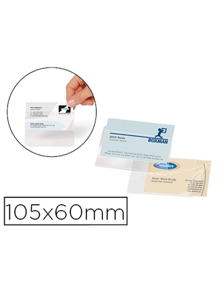 Porte-cartes de visite tarifold 3l adhésif 105x60mm ouverture grand côté 10 unités.