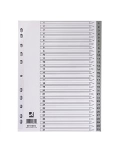 Intercalaire q-connect numerique 1-31 plastique 31 positions a4 indice multiperfore.