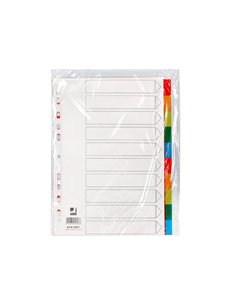 Intercalaire q-connect plastique 10 positions a4 indice multiperfore. 2