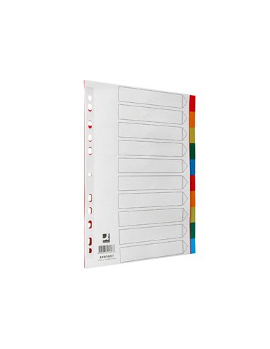 Intercalaire q-connect plastique 10 positions a4 indice multiperfore.