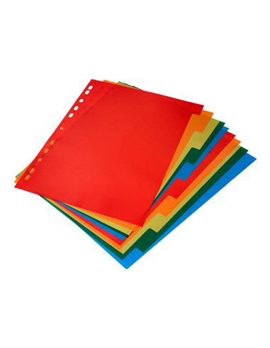 Intercalaire q-connect plastique 10 positions a4 indice multiperfore.