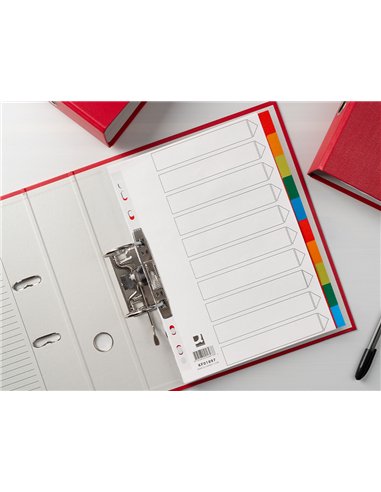 Intercalaire q-connect plastique 10 positions a4 indice multiperfore.