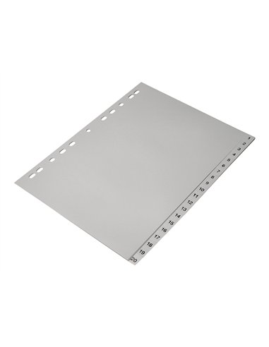 Intercalaire q-connect numerique 1-20 plastique 20 positions a4 indice multiperfore.