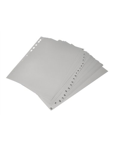 Intercalaire q-connect numerique 1-20 plastique 20 positions a4 indice multiperfore.