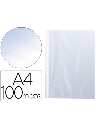 Pochette q-connect polypropylène lisse 10/100e perforée cristal 11 trous a4 210x297mm sachet 10u.