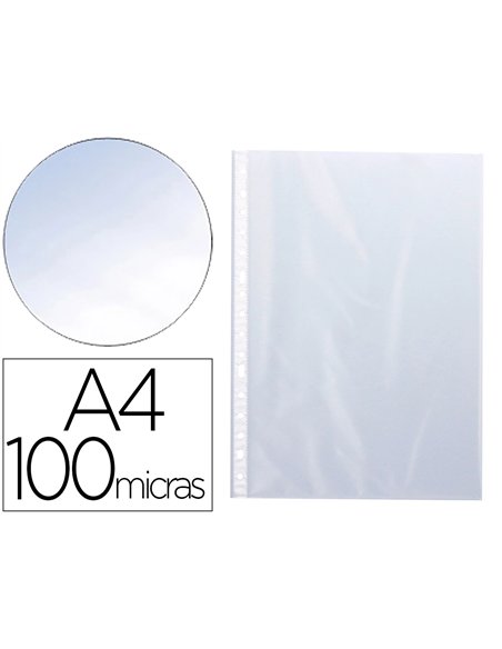 Pochette q-connect polypropylène lisse 10/100e perforée cristal 11 trous a4 210x297mm sachet 10u.