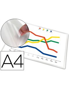 Pochette q-connect adhésive polypropylène transparent 12/100e format a4 210x297mm sachet 5 unités.