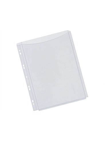 Pochette q-connect pvc 18/100e perforée soufflet capacité 100f plan a4 sachet 5 unités.