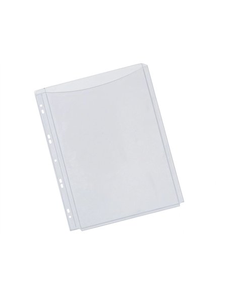 Pochette q-connect pvc 18/100e perforée soufflet capacité 100f plan a4 sachet 5 unités.