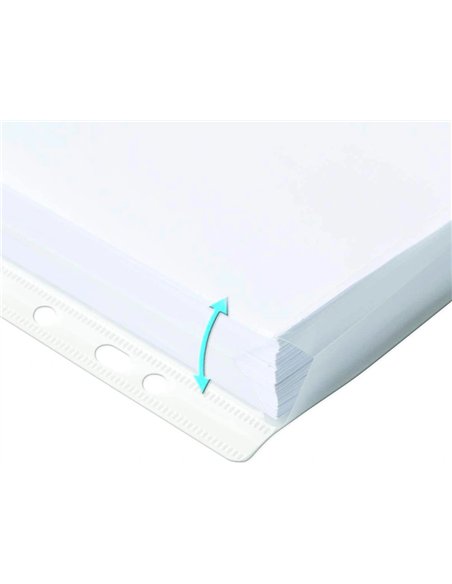 Pochette q-connect pvc 18/100e perforée soufflet capacité 100f plan a4 sachet 5 unités.