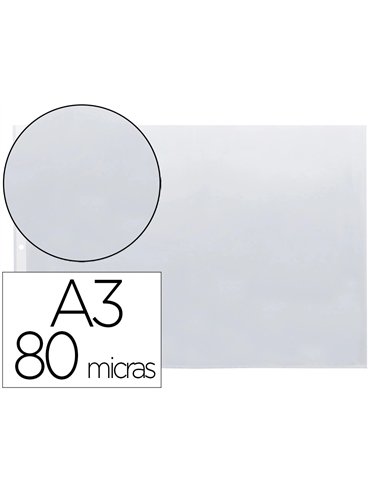 Pochette q-connect polypropylène lisse 8/100e perforée a3 plié ou a4 297x420mm sachet 10 unités.