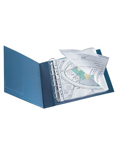 Pochette q-connect polypropylène lisse 8/100e perforée a3 plié ou a4 297x420mm sachet 10 unités.