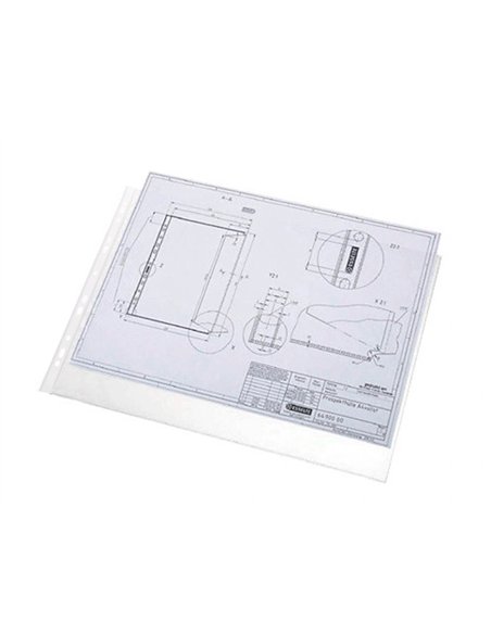 Pochette q-connect polypropylène lisse 8/100e perforée a3 plié ou a4 297x420mm sachet 10 unités.