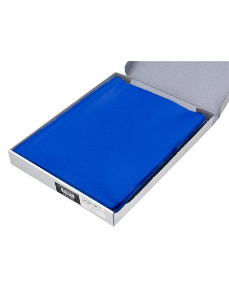 Pochette coin q-connect polypropylène grainé économique 12/100e coloris bleu transparent boîte 100 unités.