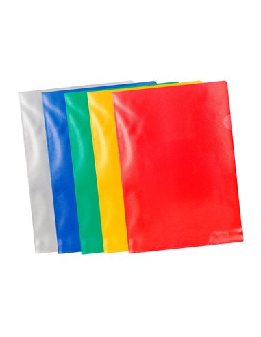 Pochette coin q-connect polypropylène grainé économique 12/100e coloris assortis transparent boîte 100 unités.
