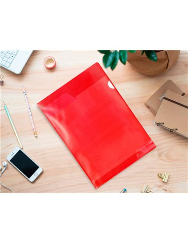 Pochette coin q-connect polypropylène grainé économique 12/100e coloris assortis transparent boîte 100 unités.