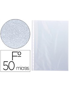 Pochette q-connect perforee folio 50 mc graine boite 100 unites.