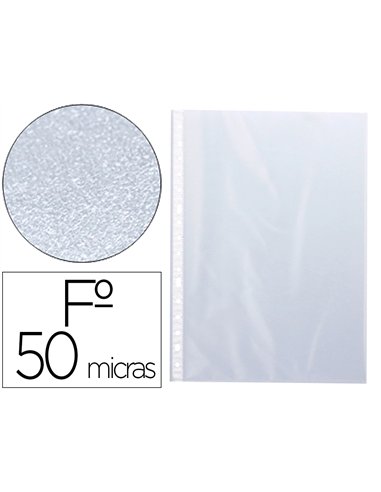 Pochette q-connect perforee folio 50 mc graine boite 100 unites.