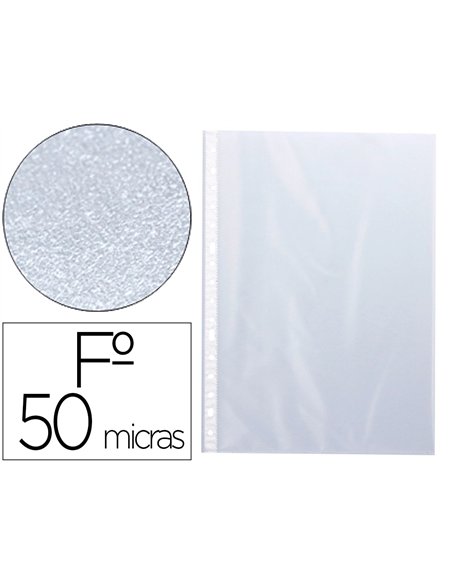 Pochette q-connect perforee folio 50 mc graine boite 100 unites.