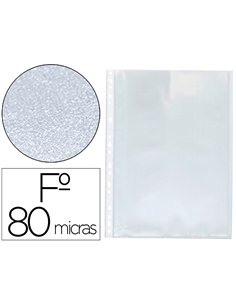 Pochette q-connect polypropylene graine perforee folio 80 mc boite 100 unites.