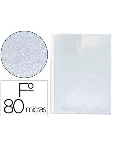 Pochette q-connect polypropylene graine perforee folio 80 mc boite 100 unites.