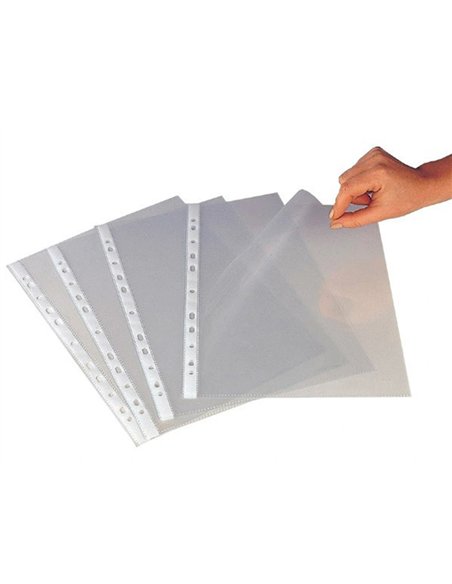 Pochette q-connect polypropylene graine perforee folio 80 mc boite 100 unites.