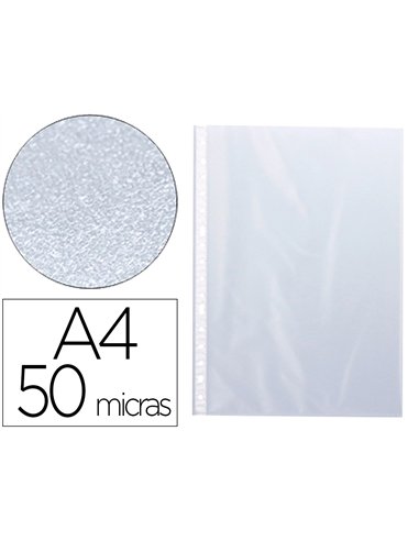 Pochette q-connect polypropylène grainé 5/100e perforée antistatique a4 210x297mm boîte 100 unités.