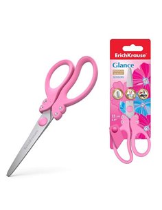 Ciseaux Glance Erichkrause avec lames en acier inoxydable 15 cm - Extrémités arrondies - Manches ergonomiques - Couleurs aléatoi