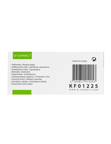 Marque-pages q-connect 25x45mm 160f repositionnable 4 coloris transparents pack 4x40.