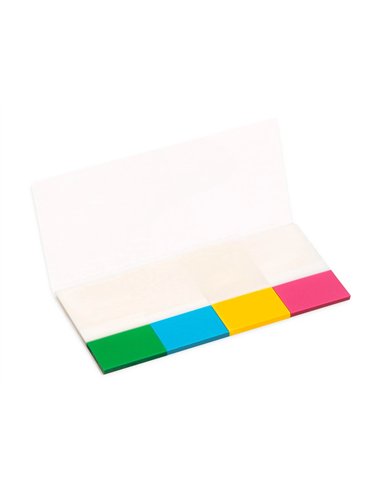 Marque-pages q-connect 25x45mm 160f repositionnable 4 coloris transparents pack 4x40.